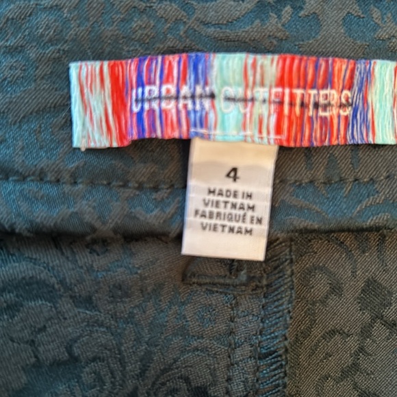 URBAN OUTFITTERS Lace Up dark green Damask print Pants size 4 - Picture 10 of 14